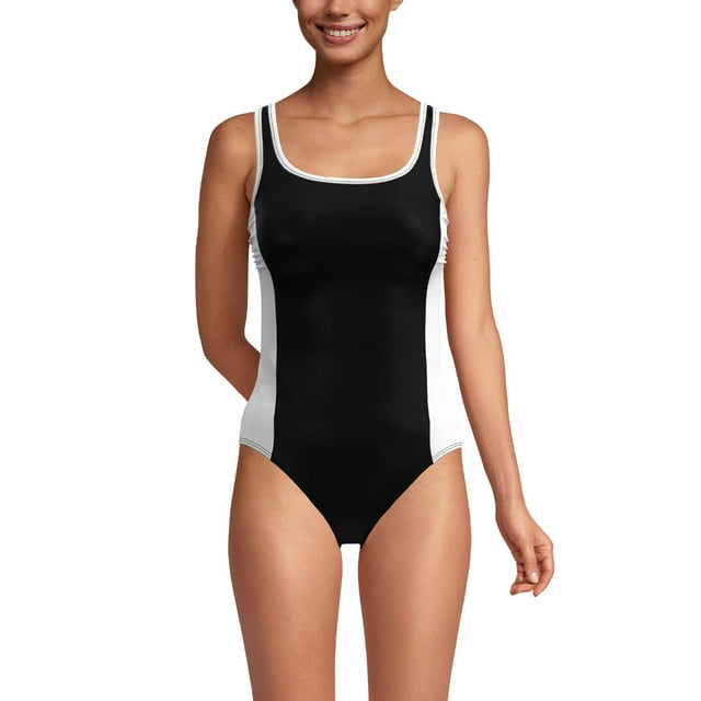 Lands' End Women's Scoop Neck One-Piece Swimsuit