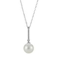 thumbnail image 1 of Cultured Freshwater Pearl and 0.04 CT.T.TW. Diamond Pendant Necklace in 14K Gold, 1 of 4