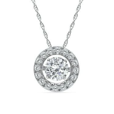 0.95 C.T.T.W. Lab Created Round Diamond Pendant in 14K Gold
