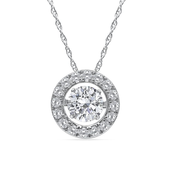 0.95 C.T.T.W. Lab Created Round Diamond Pendant in 14K Gold