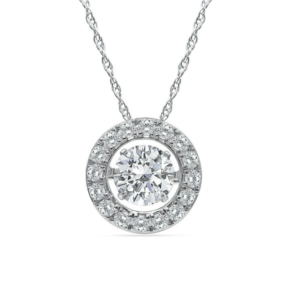 0.95 C.T.T.W. Lab Created Round Diamond Pendant in 14K Gold