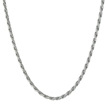 2.5mm Italian Sterling Silver Diamond Cut Rope Chain