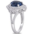 thumbnail image 3 of Natural Untreated Blue Sapphire and 0.55 CT. Diamond Halo Ring in 14K White Gold, 3 of 6