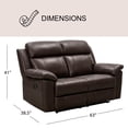 thumbnail image 5 of Manhattan Top-Grain Leather 3-Piece Reclining Sofa Set, Assorted Colors, 5 of 20