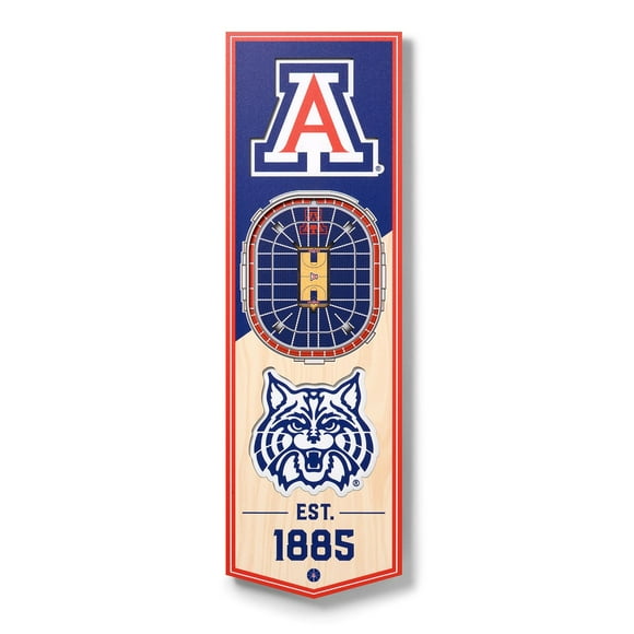 YouTheFan Arizona Wildcats 6"x19" 3D Stadium View Banner