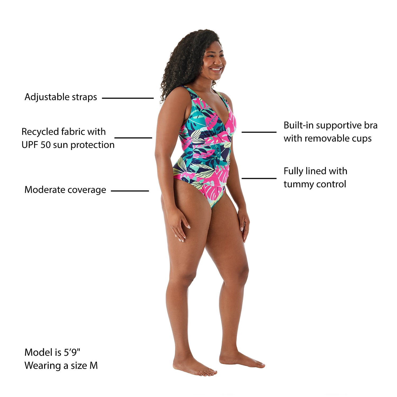 Member's Mark Women's V-Front One-Piece Swimsuit - Samsclub.com