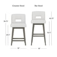 thumbnail image 4 of HH2 Home Upholstered Key Back Wood Adjustable Height Swivel Bar Stool, 4 of 19