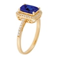 thumbnail image 2 of Lab Created Emerald Cut Gemstone & Diamond Ring in 14K Gold, 2 of 6