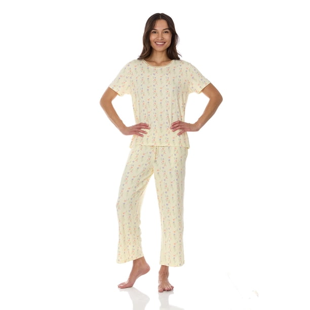 Flora Nikrooz 2 Piece Short Sleeve Capri PJ Set - Samsclub.com