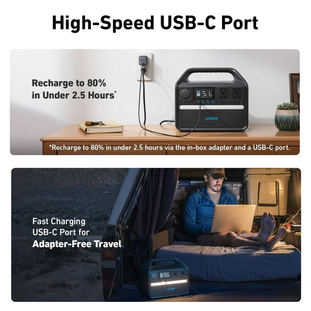 500 Watt Anker SOLIX 536 Portable Power Station with 100 Watts