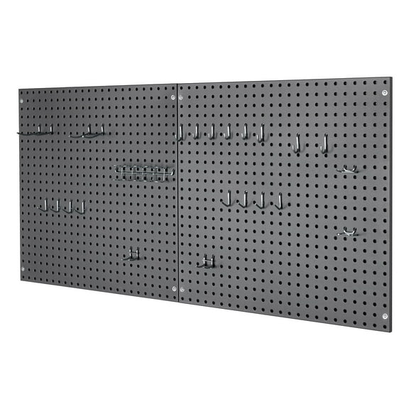 Seville Classics UltraHD 2-Piece Pegboard Set with 23 Piece Hook Assortment, 24" L x 24" W