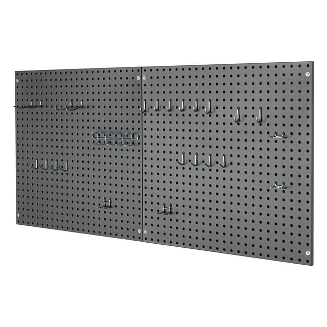 Seville Classics UltraHD 2-Piece Pegboard Set with 23 Piece Hook Assortment, 24" L x 24" W