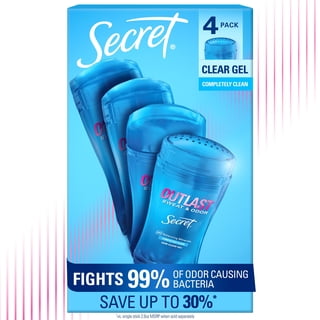 Secret Outlast Clear Gel Deodorant, Completely Clean, 2.6 oz., 4 pk.