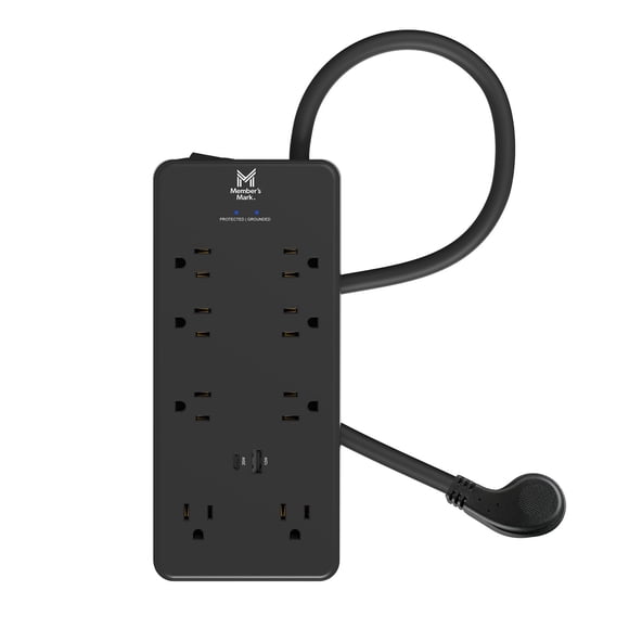 Member’s Mark 6-ft. Surge Protector w/ 8 AC outputs, 1 USB-C + 1 USB-A outputs