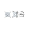 thumbnail image 1 of 0.96 CT. T.W. Princess Cut Solitaire Diamond Stud Earrings in 14K Gold, 1 of 9