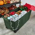 thumbnail image 3 of Member's Mark 64 Gallon Heavy-Duty Red & Green Wheeled Latch Storage Tote, 21.1" D x 46.5" W x 23.2" H, 3 of 6
