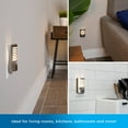 thumbnail image 5 of Enbrighten Motion-Sensing Dimmable LED Night Light, Louver Shade, Brushed Nickel, 2 Pack, 5 of 6