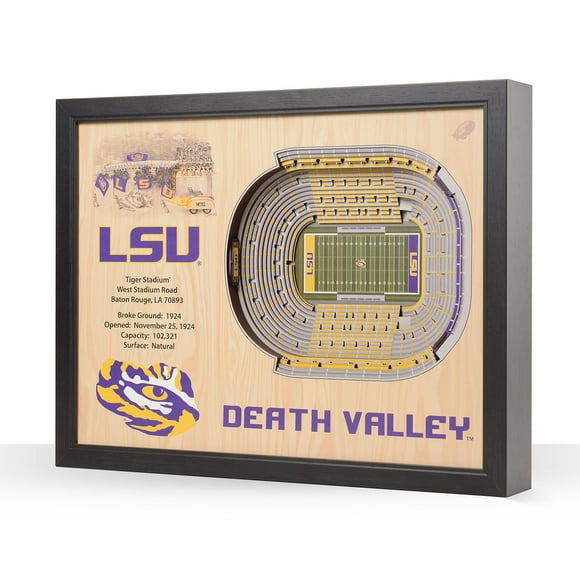 YouTheFan LSU Tigers 25-Layer Football Stadium View 3D Wall Art