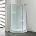 thumbnail image 4 of Breeze 36” x 36” x 77” Corner Shower Kit with Clear Glass, Walls, Base and Hardware, 4 of 13