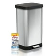 thumbnail image 1 of GLAD Anti-Microbial Odor Protection 20 Gallon Stainless Steel Step Trash Can - Including 30ct GLAD 20 Gallon Trash Bags, 1 of 8