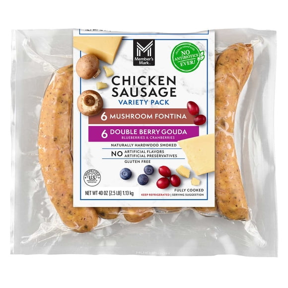 Member's Mark Chicken Sausage Variety Pack, 3.33 oz. each, 12 ct.
