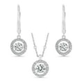 thumbnail image 1 of Round Cut Lab Created Gemstone Dancing Pendant & Earring Set in Sterling Silver, 1 of 8