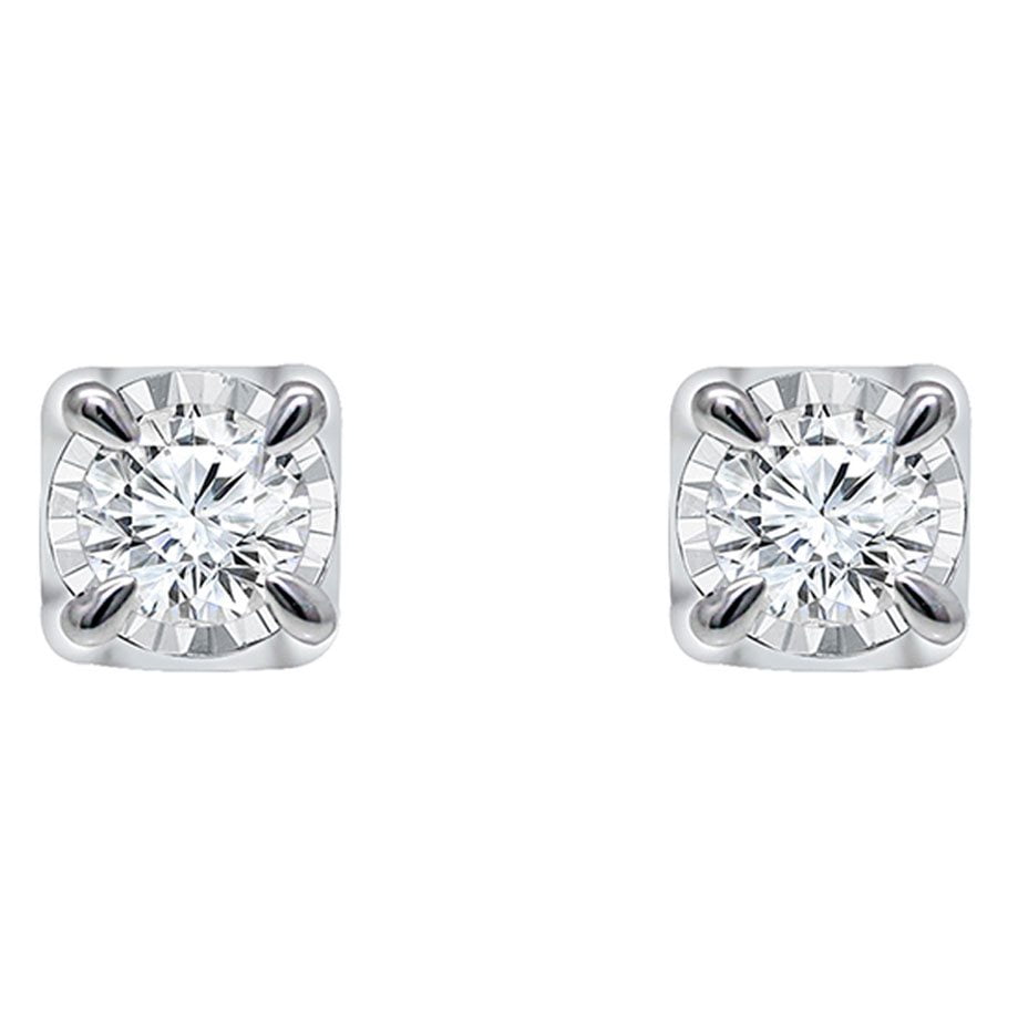 0.13 CT. T.W. Round Cut Diamond Stud Earrings in 14K Gold