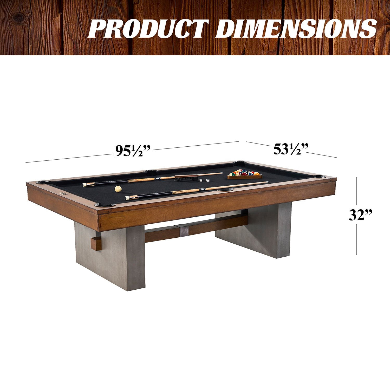 Barrington Billiards 8' Urban Slate-Tech Drop Pocket Table with