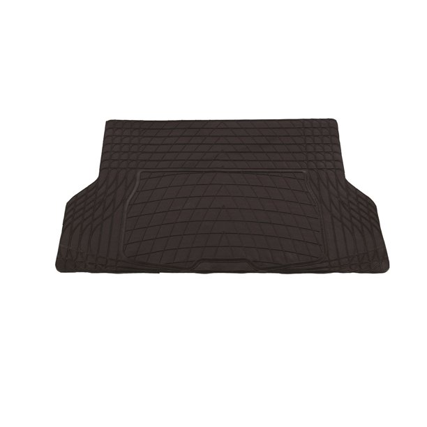 Universal 4-Piece Car Floor Mats Rubber Backed W/ Yellow Trim | Front & Rear Set Black