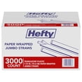 thumbnail image 1 of Hefty Jumbo Translucent Wrapped Plastic Straws, 7.75", 3, 000 ct., 1 of 5