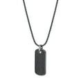 thumbnail image 2 of Men's Black Spinel Dog Tag Pendant Chain Necklace in Sterling Silver, 2 of 7