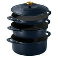 thumbnail image 4 of Tramontina 4-Piece Stackable Enamel Cast Iron Cookware Set (Choose Color), 4 of 15