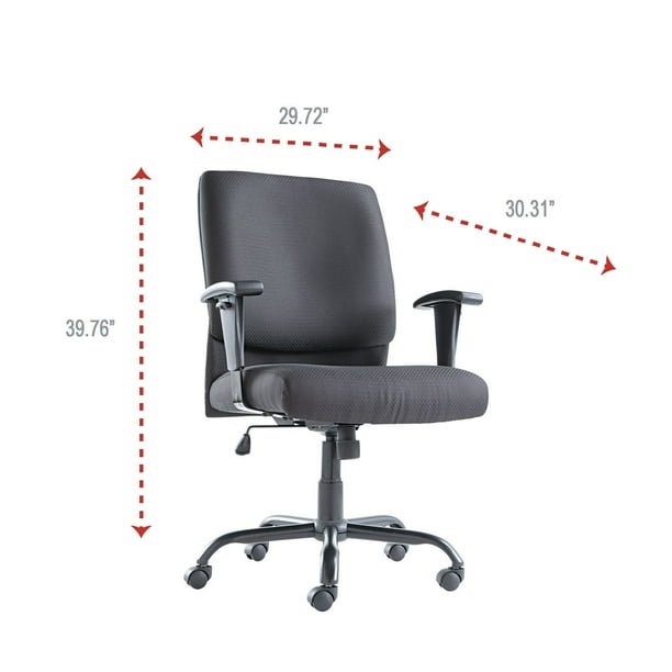 OIF Big & Tall Mid-Back Swivel/Tilt Chair, Black - Samsclub.com
