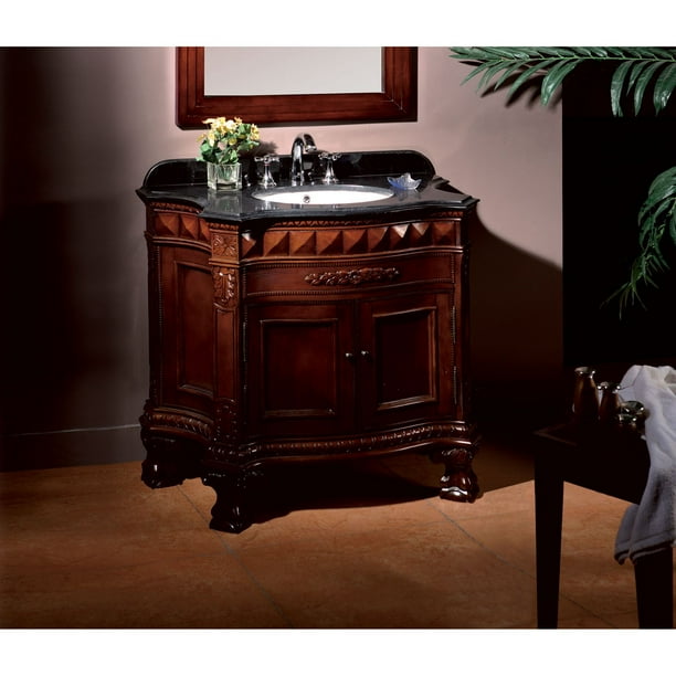 OVE Decors Buckingham 36 in W x 21 in D Dark Cherry Single Sink