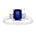 thumbnail image 4 of Emerald Cut Natural Gemstone & 0.20 CT. T.W. 3-Stone Diamond Ring in 14K Gold, 4 of 4