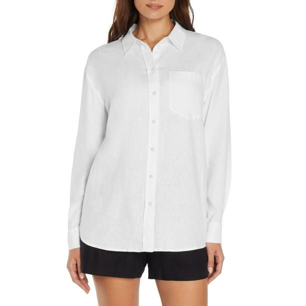 gap womens dress shirts Women's Organic Cotton Poplin Classic Shirt by Gap New Off White Petite Size L