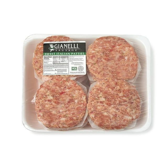Gianelli Sweet Italian Pork Sausage Patties, priced per pound