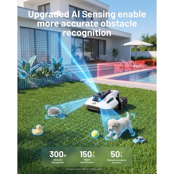 MAMMOTION YUKA mini 2 1000H Robot Lawn Mower, 0.25 acre, LiDAR 360