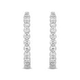 thumbnail image 3 of Round Cut In and Out Diamond Hoop Earrings in 14K Gold, 3 of 7