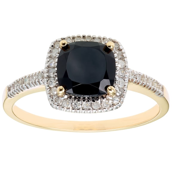 Cushion Cut Gemstone & 0.18 CT.T.W. Halo Diamond Ring in 14K Gold