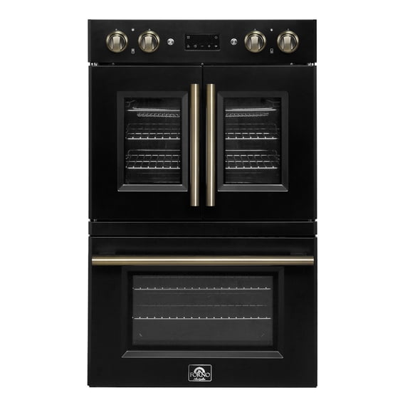 FORNO Asti 30-Inch Double Electric Wall Oven with Upper French Doors