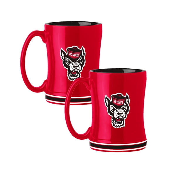 Logo Brands NC State Wolfpack 14oz Relief Mug Set
