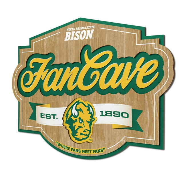 YouTheFan North Dakota State Bison 17"x12.5" 3D Multi-Layered Fan Cave Sign
