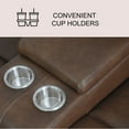 thumbnail image 3 of Gilmore 3-Piece Leather Reclining Sofa Set, Brown, 3 of 11