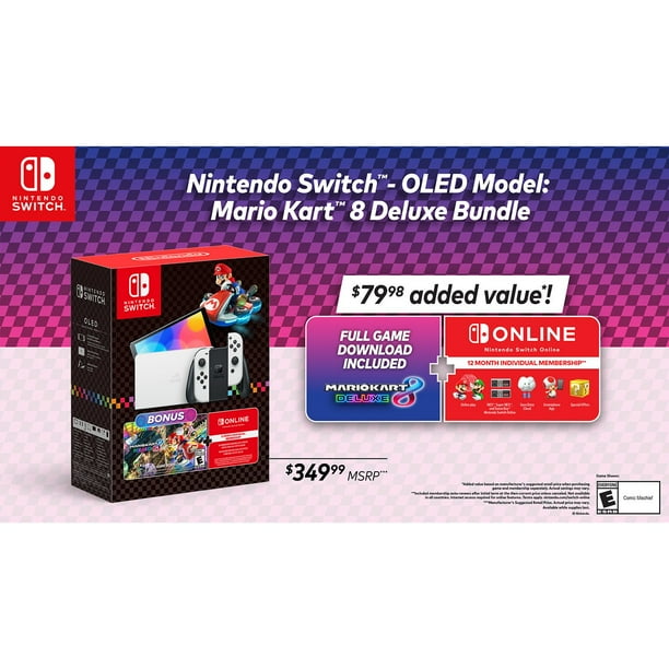 Nintendo Switch OLED Model Mario Kart Deluxe Bundle 12-Month