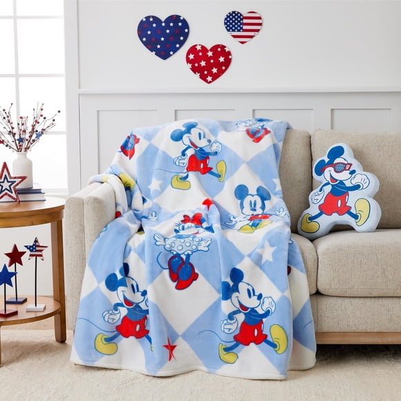 Americana 2-Piece Licensed Character Pillow and Silk Touch Throw Set, 60"x70"