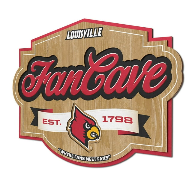 YouTheFan Louisville Cardinals 17"x12.5" 3D Multi-Layered Fan Cave Sign