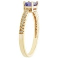 thumbnail image 3 of Baguette Cut Gemstone and 0.10 CT. T.W. Diamond Ring in 14K Gold, 3 of 3