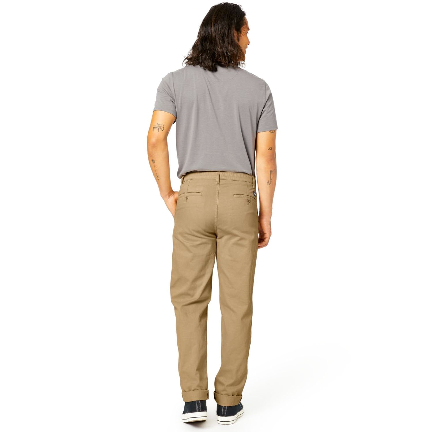 Dockers White Pants Men Dockers Men Off White Mid Rise Slim Fit Trousers, image size:1500x1500