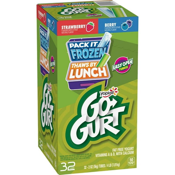 Yoplait Go-Gurt Kids Nonfat Yogurt Variety Pack, 2 oz., 32 ct.